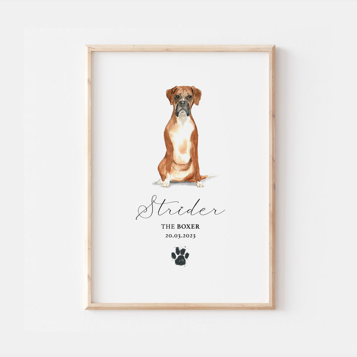 Personalised Boxer Dog Home Print