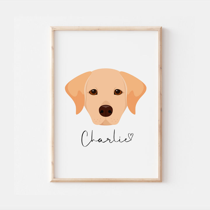 Personalised Golden Labrador Dog Print