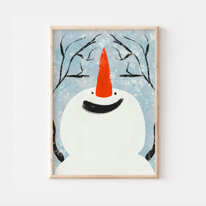 Snowman Christmas Wall Print