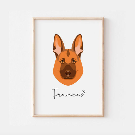 Personalised German Shepherd Dog Print