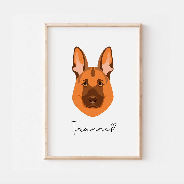 Personalised German Shepherd Dog Print