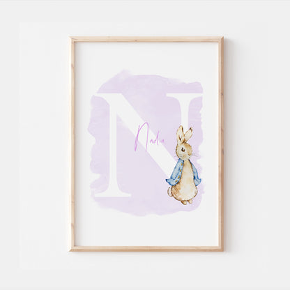 Personalised Peter Rabbit Beatrix Potter Wall Print