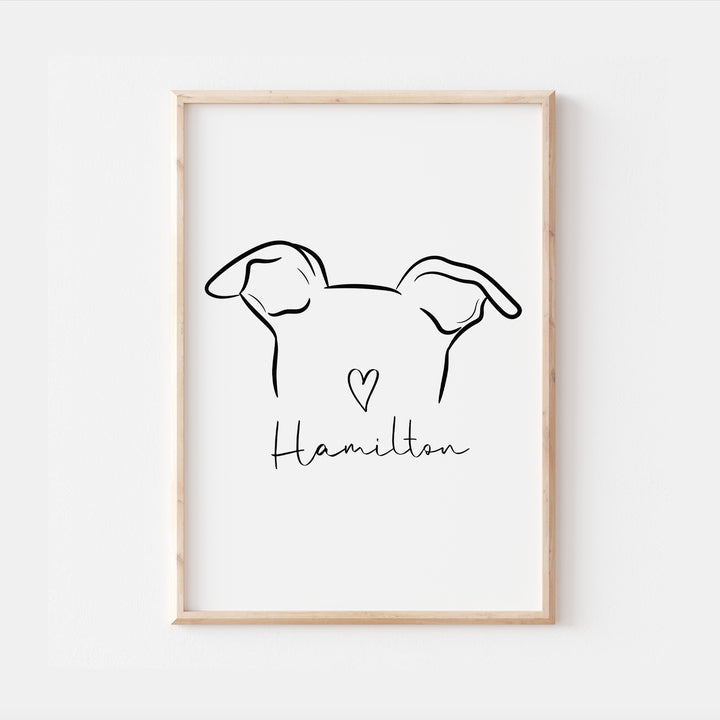 Personalised Greyhound Dog Line Art Print