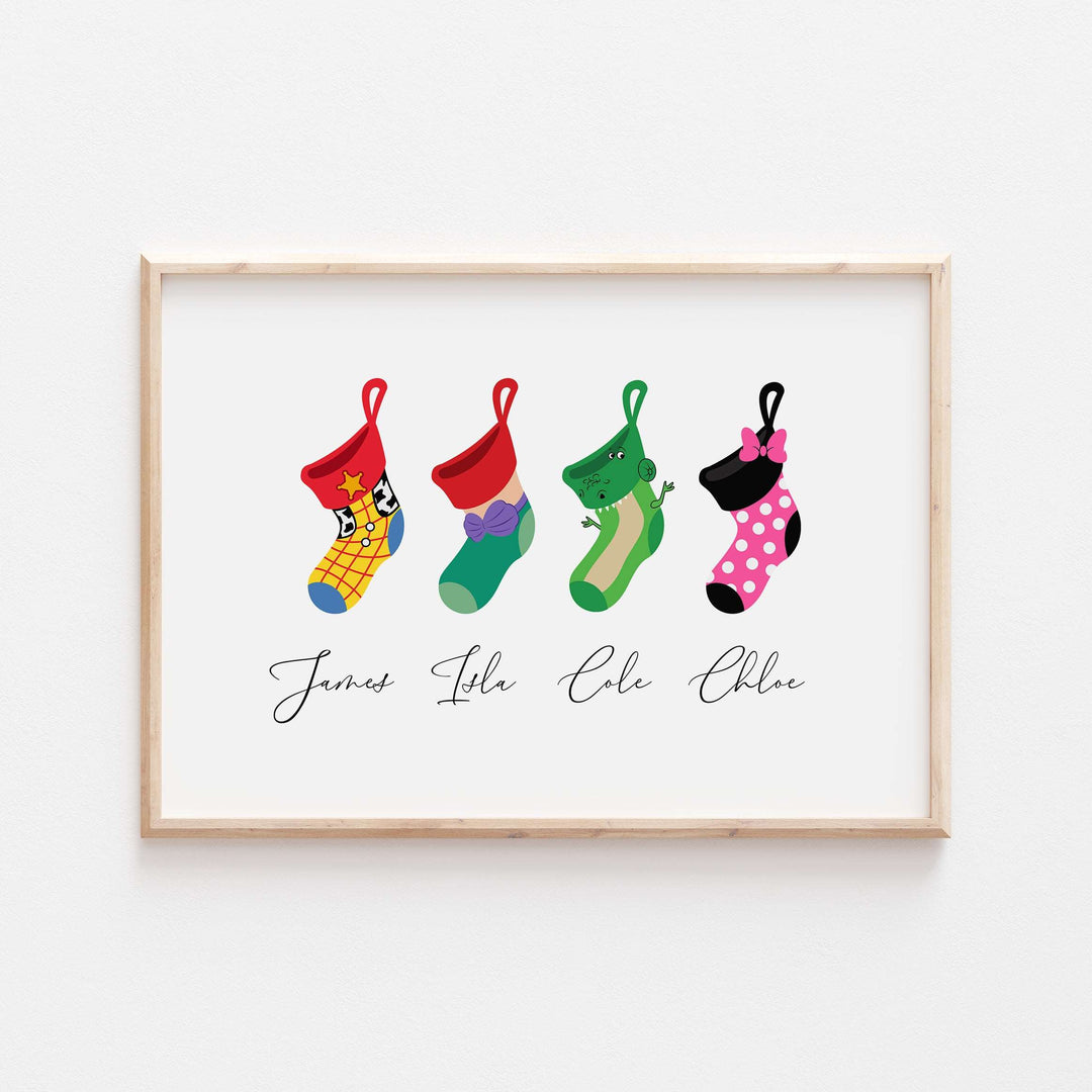 Our Family Christmas Stockings Personalised Print