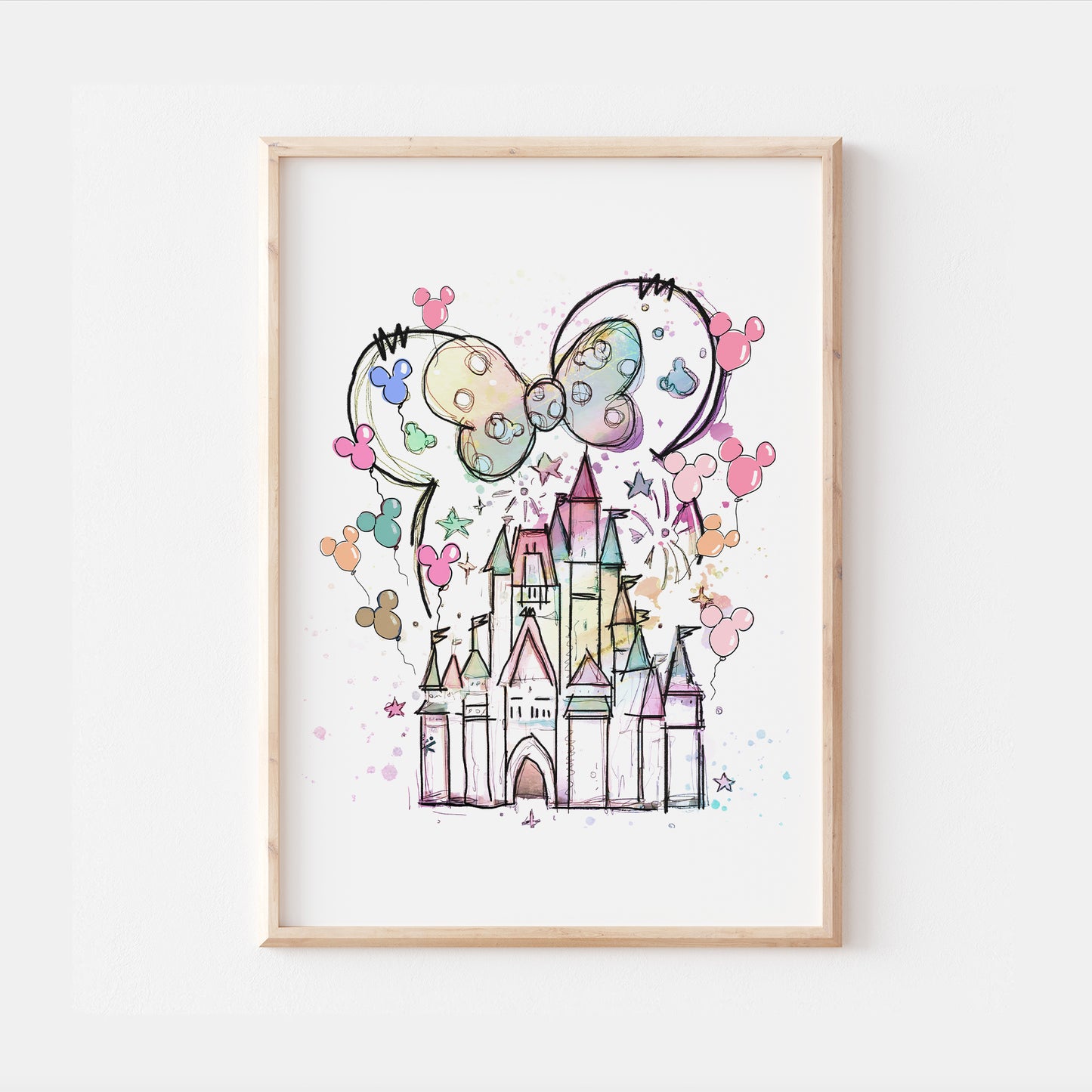 Watercolour Disneyland Castle Print