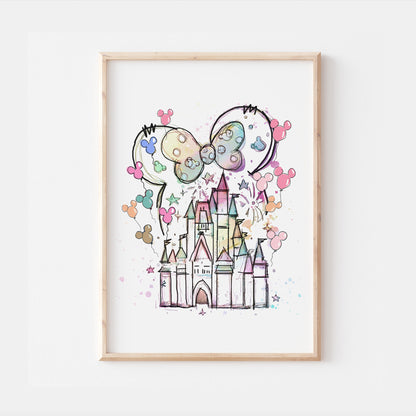 Watercolour Disneyland Castle Print