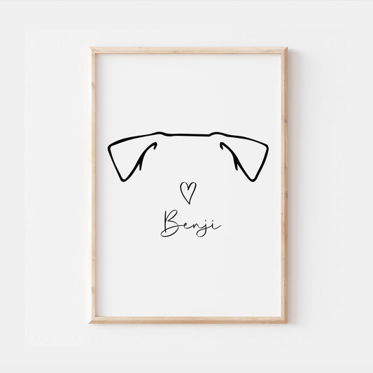Personalised Jack Russell Line Art Print