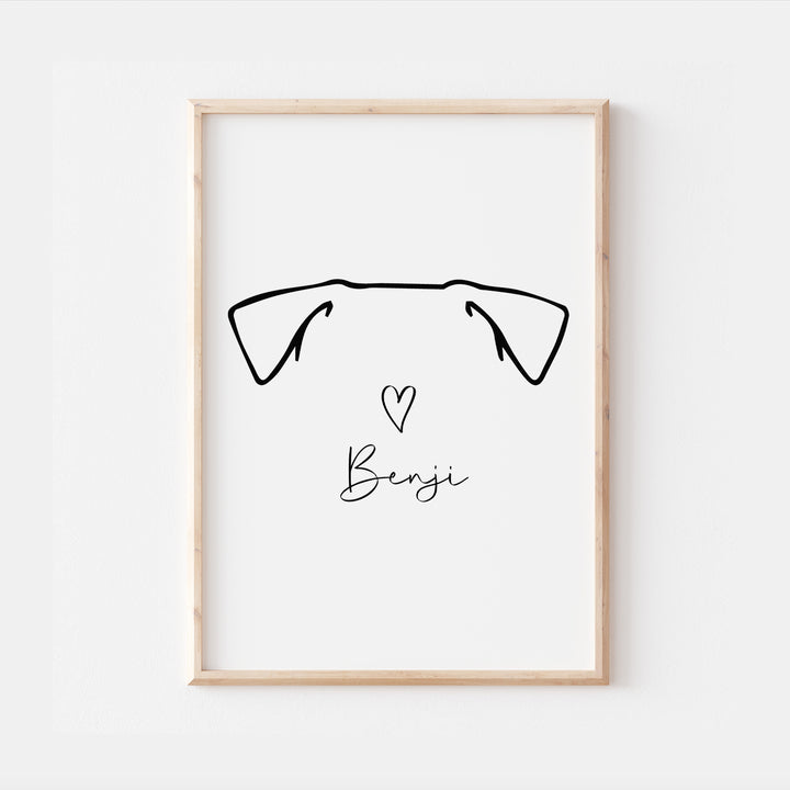 Personalised Jack Russell Line Art Print