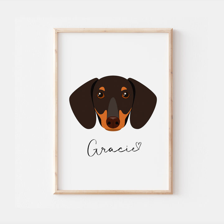 Personalised Dachshund Dog Print