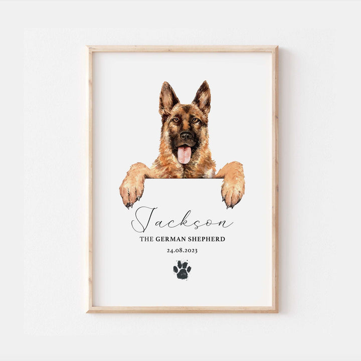 Personalised German Shepherd Dog Home Print