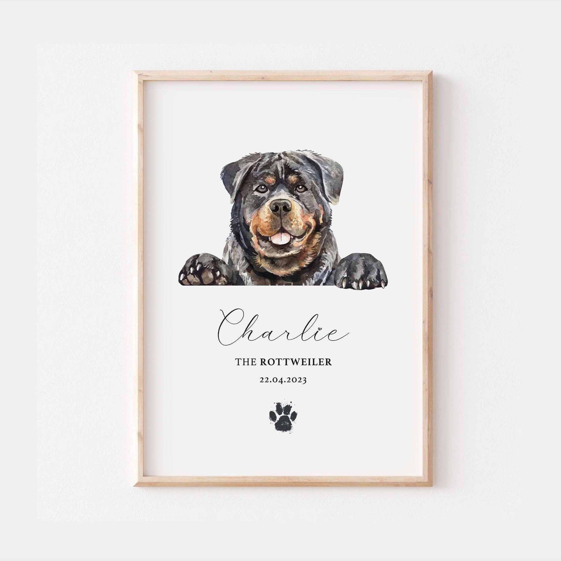 Personalised Rottweiler Dog Home Print
