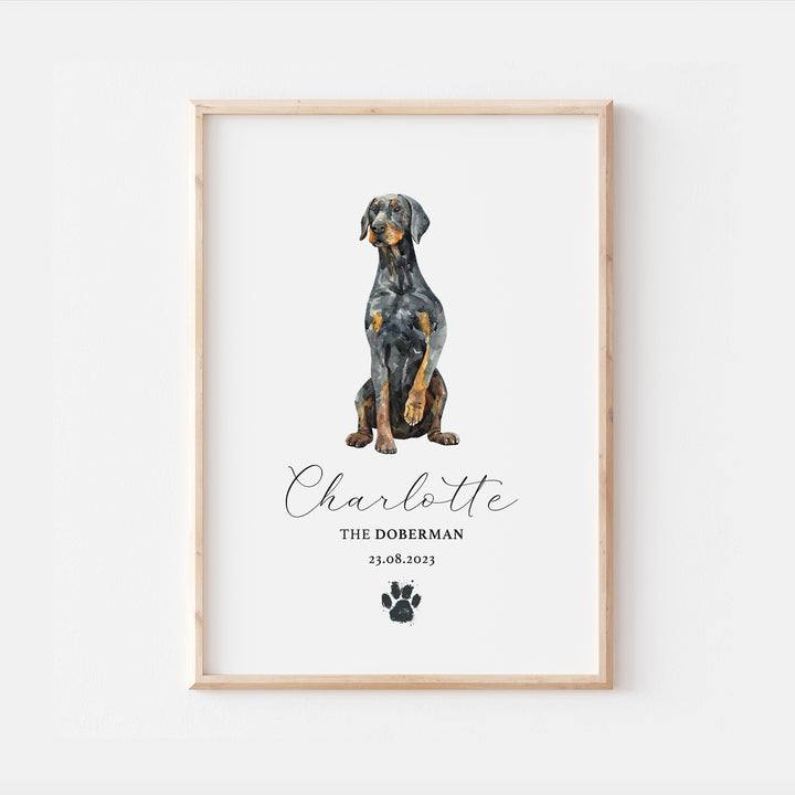 Personalised Doberman Dog Home Print