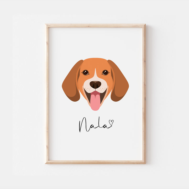 Personalised Beagle Dog Print