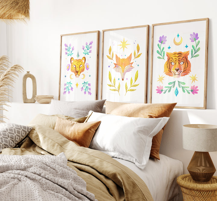 SET OF 3 Boohoo Animal Bedroom Prints