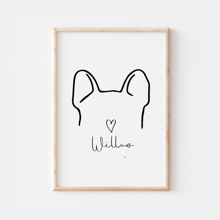 Personalised French Bulldog Line Art Print