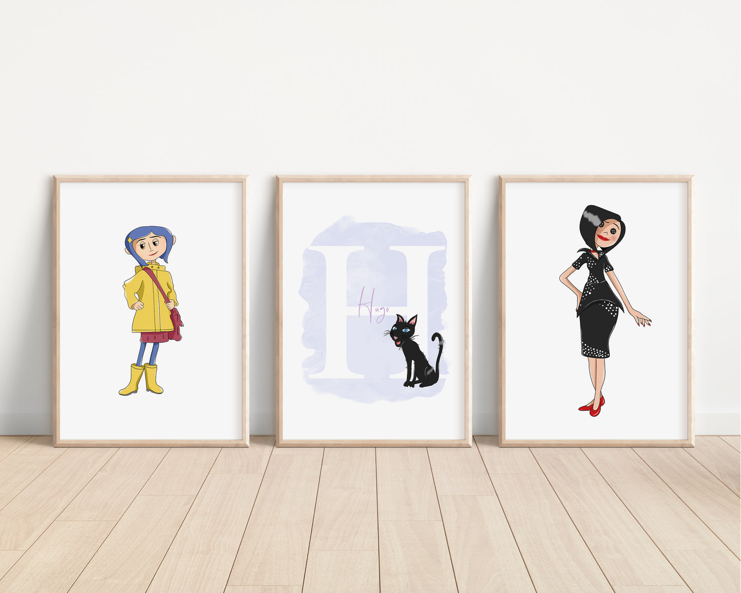 SET OF 3 Coraline Personalised Disney Prints