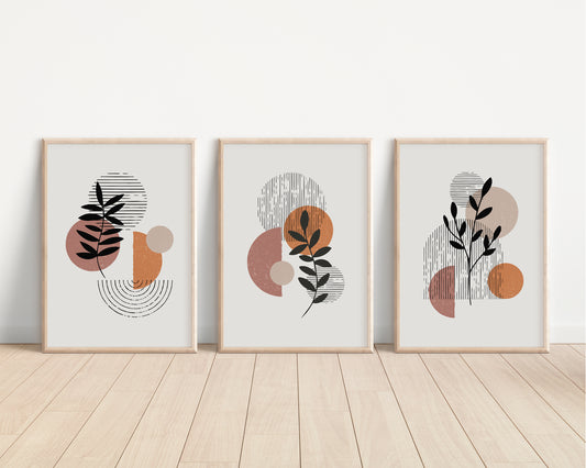 SET OF 3 Boho Abstract Home Prints