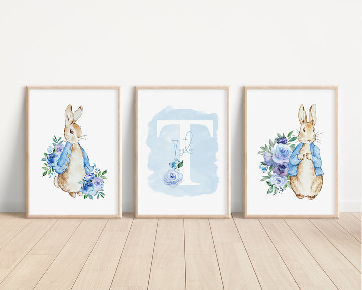 SET OF 3 Peter Rabbit Beatrix Potter Personalised Prints