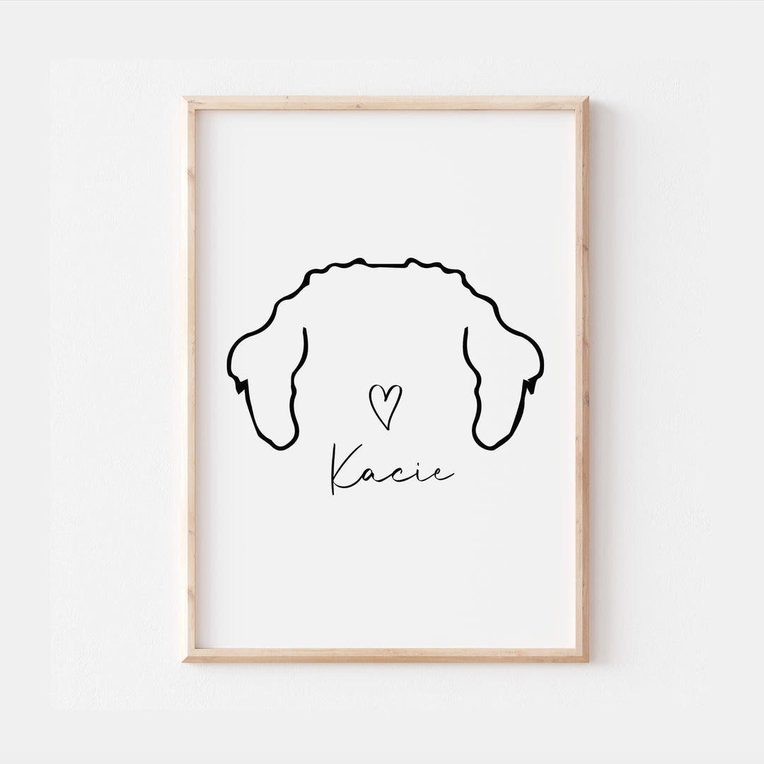 Personalised Maltipoo Dog Line Art Print