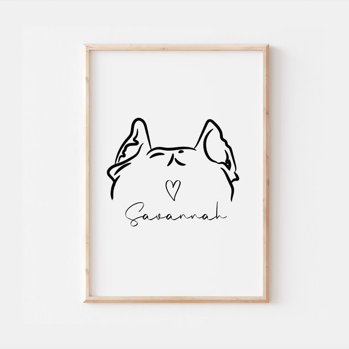 Personalised American XL Bully Dog Line Art Print