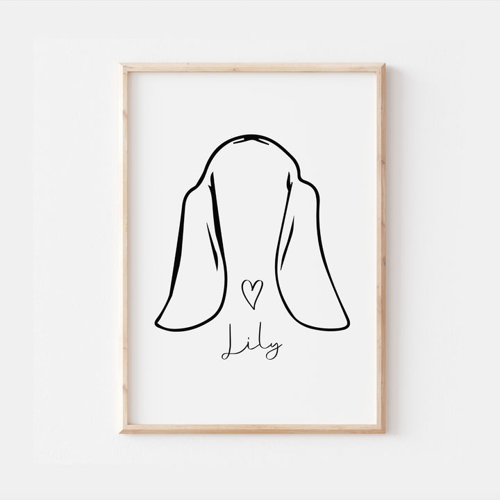 Personalised Basset Hound Line Art Print