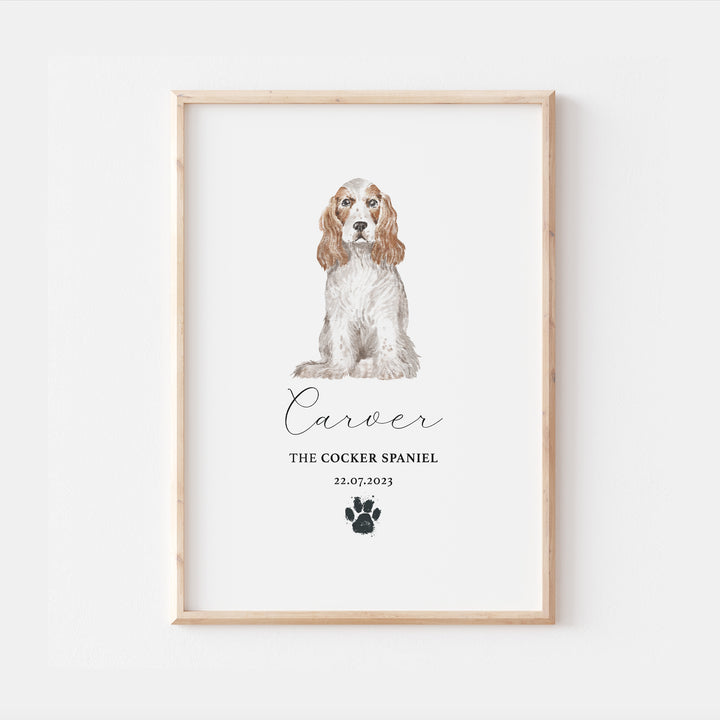 Personalised Cocker Spaniel Dog Home Print