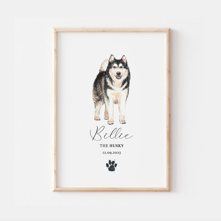 Personalised Siberian Husky Dog Home Print