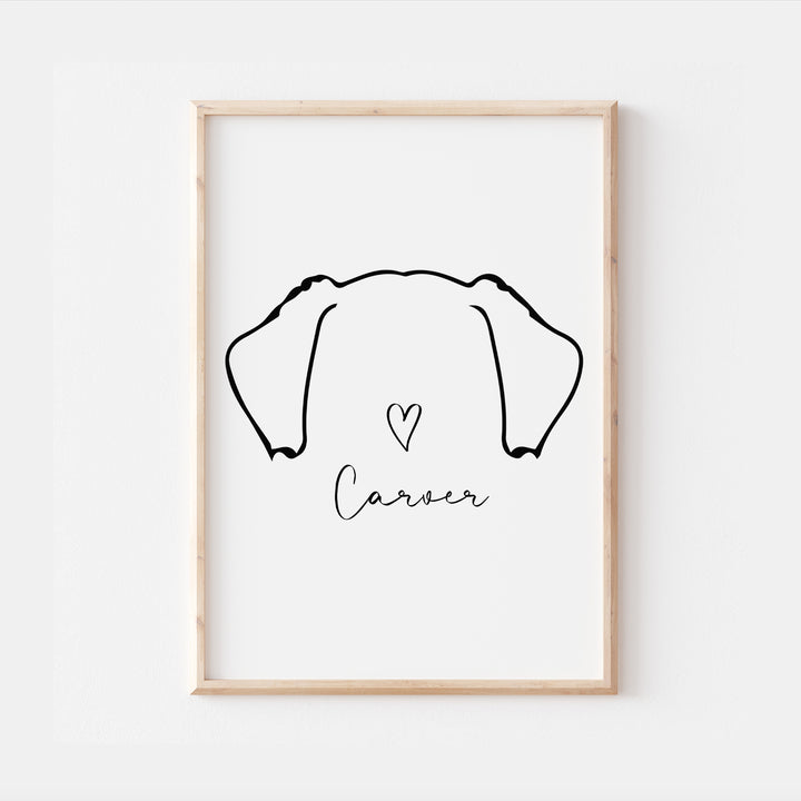 Personalised Golden Retriever Line Art Print