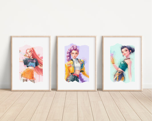 Watercolour KPOP Demon Hunters Prints