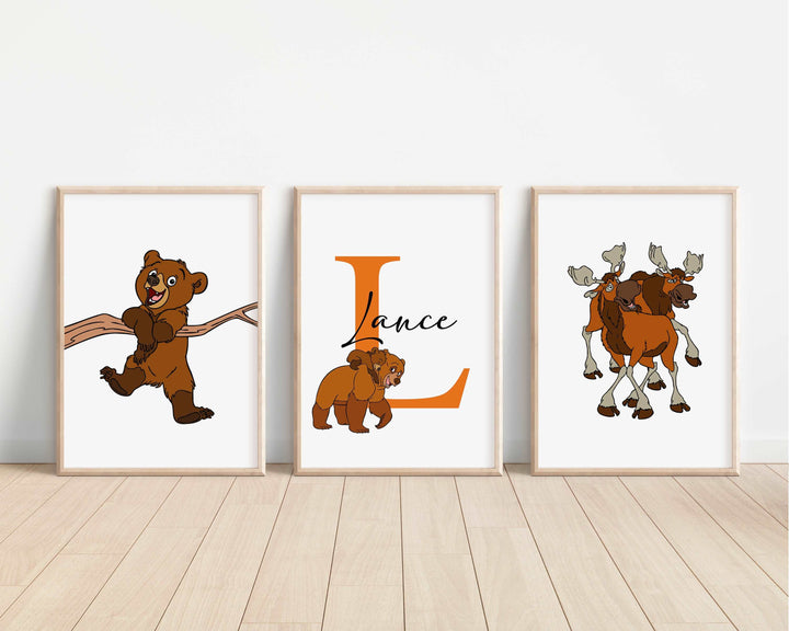 SET OF 3 Brother Bear Personalised Prints