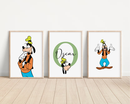 SET OF 3 Goofy Disney Personalised Prints