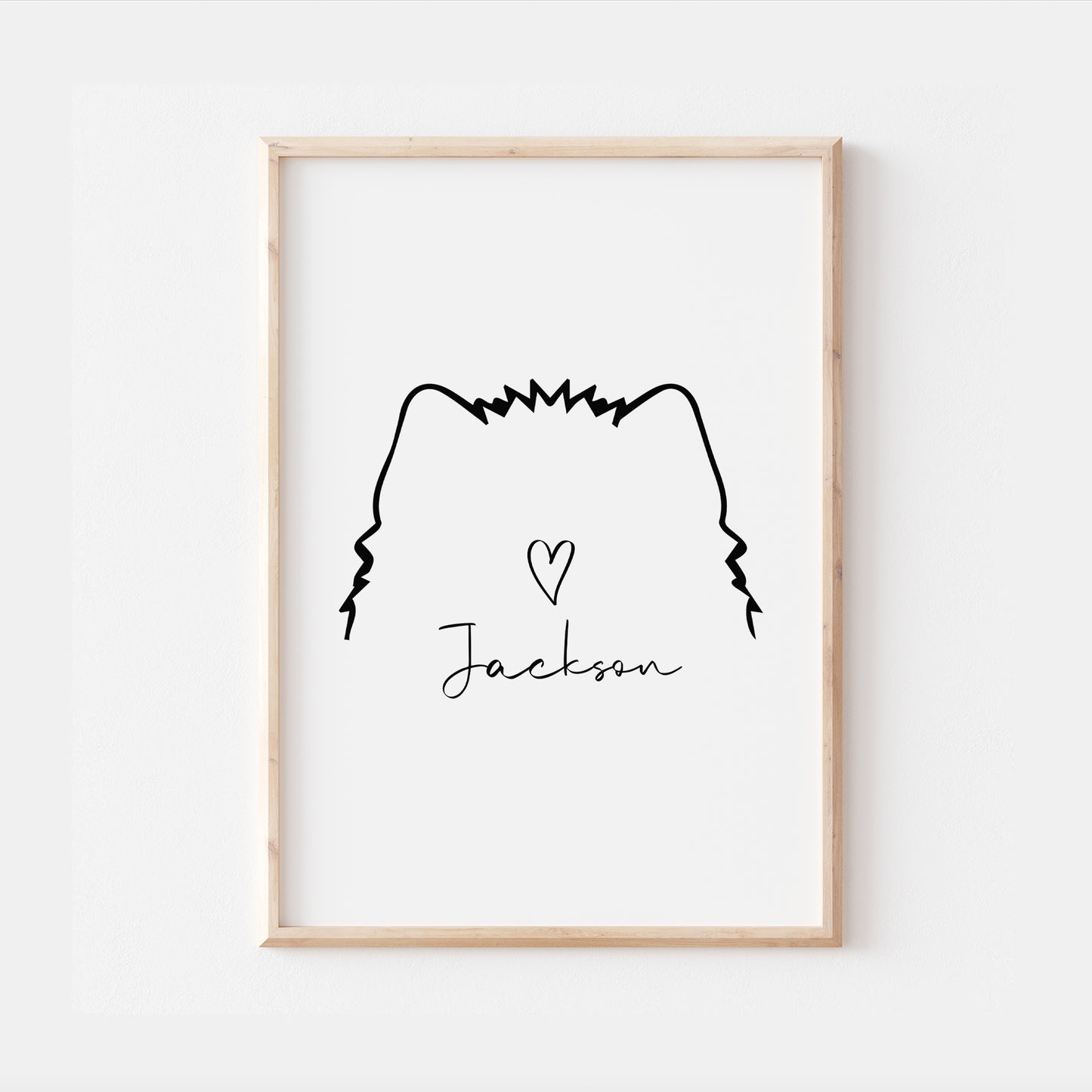 Personalised Alaskan Malamute Dog Line Art Print