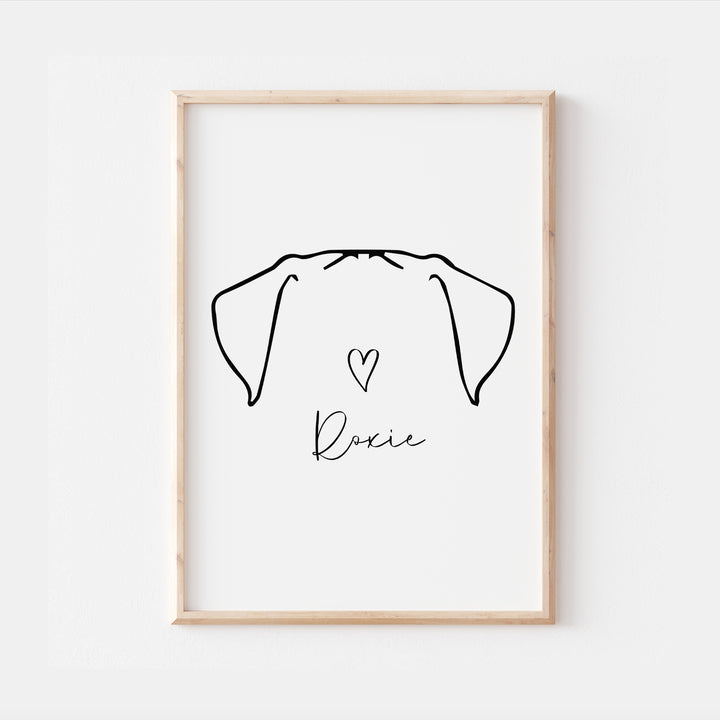 Personalised Rottweiler Dog Line Art Print