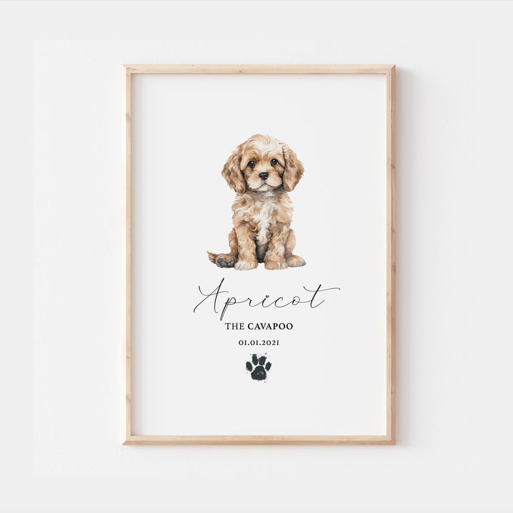 Personalised Cavapoo Dog Watercolour Print