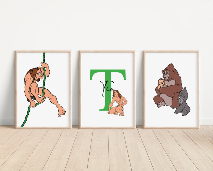 SET OF 3 Disney Tarzan Personalised Prints