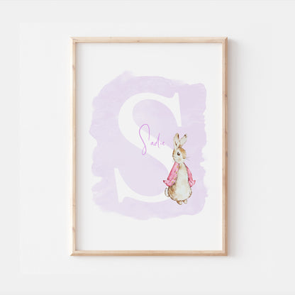 Personalised Peter Rabbit Print, Beatrix Potter Nursery Prints