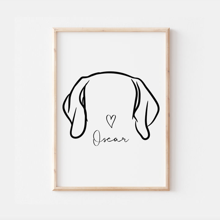 Personalised Weimaraner Dog Line Art Print