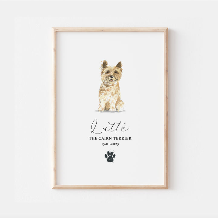 Personalised Cairn Terrier Dog Home Print