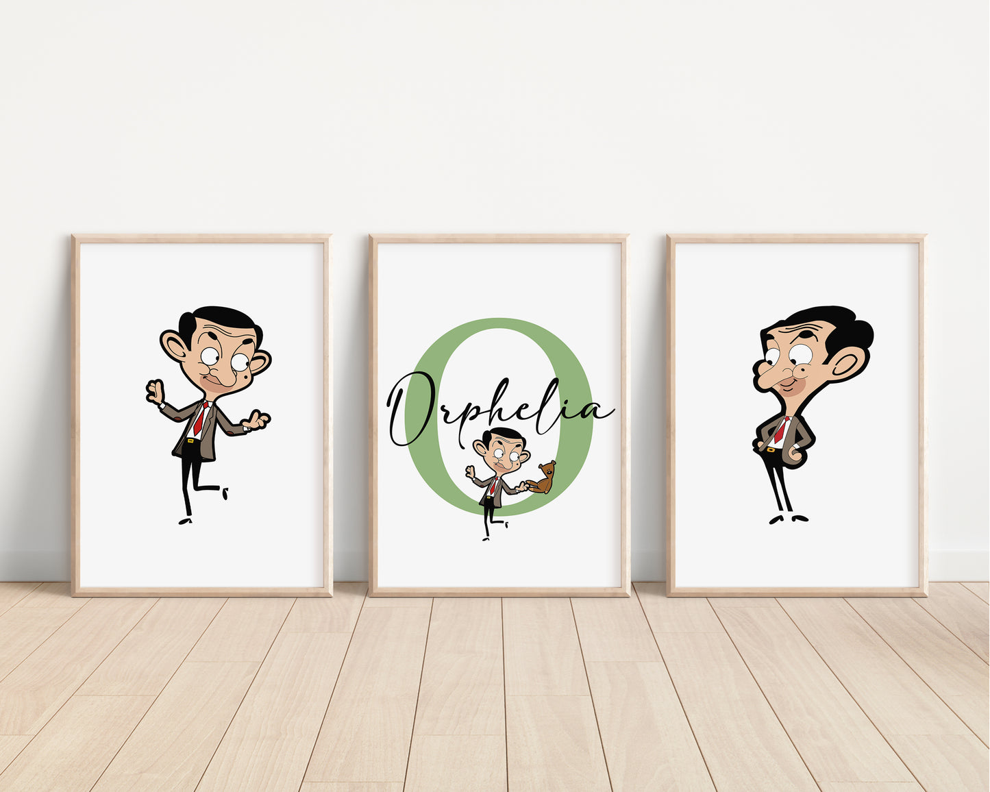 SET OF 3 Mr Bean Personalised Prints