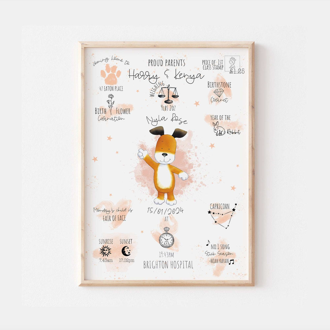 Kipper Personalised The Day You Were Born Print