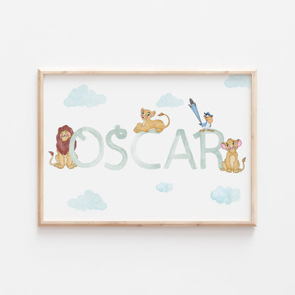 The Lion King Personalised Watercolour Print