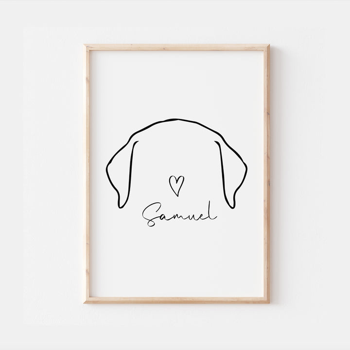 Personalised Labrador Dog Line Art Print