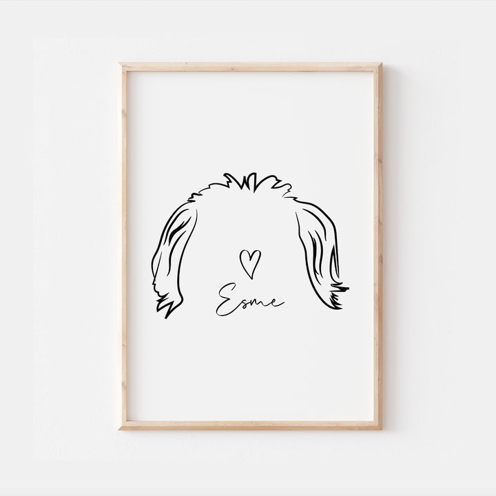 Personalised Maltese Dog Line Art Print