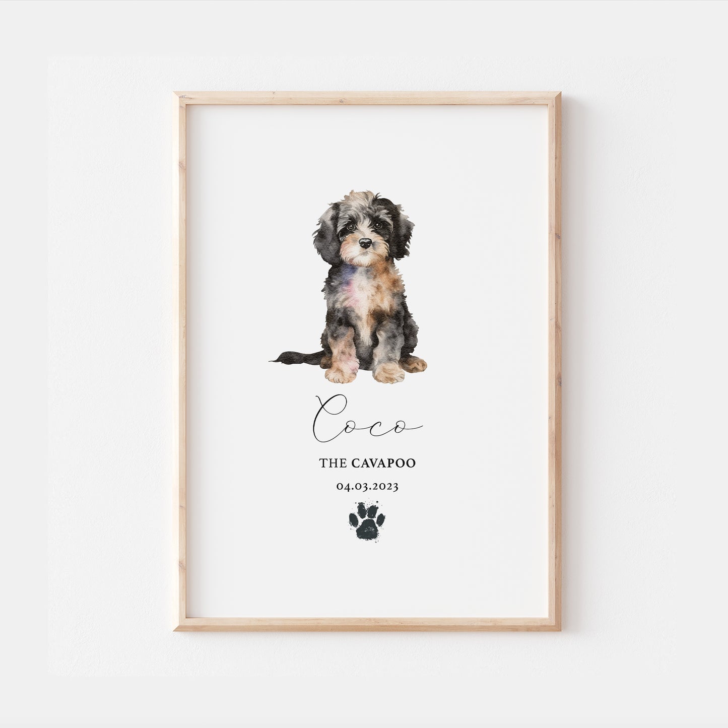 Personalised Cavapoo Dog Watercolour Print