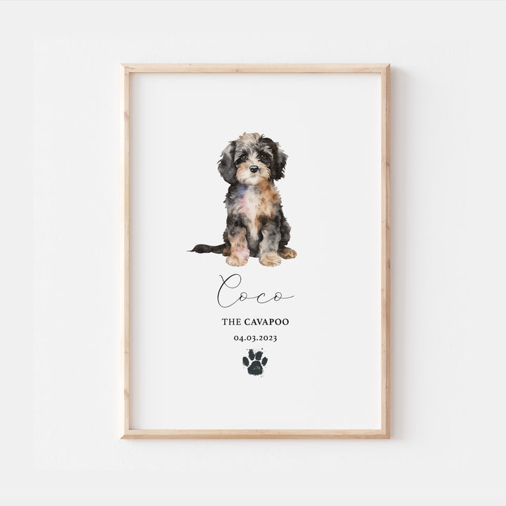 Personalised Cavapoo Dog Watercolour Print