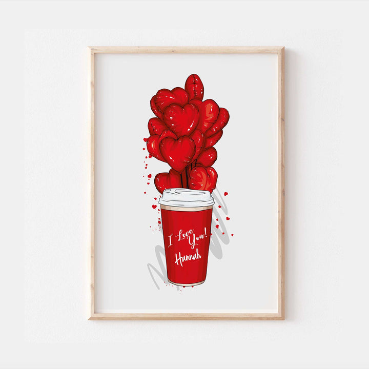 Personalised Valentines Day Coffee Cup Print