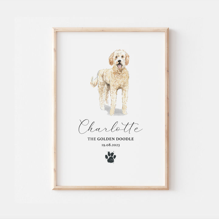 Personalised Golden Doodle Dog Home Print