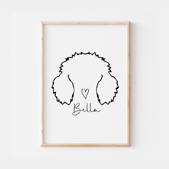 Personalised Poodle Dog Line Art Print