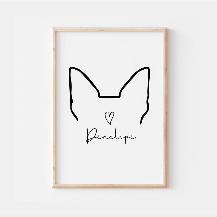 Personalised Chihuahua Dog Line Art Print