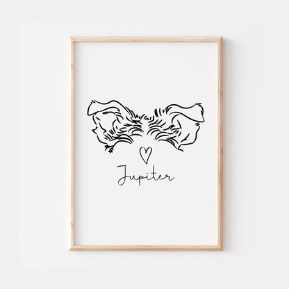 Personalised Miniature Schnauzer Dog Line Art Print